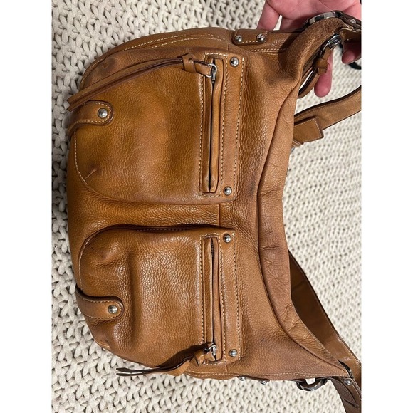 Women’s Vintage Tignanello Pebbled Leather bag Tan - Picture 9 of 11